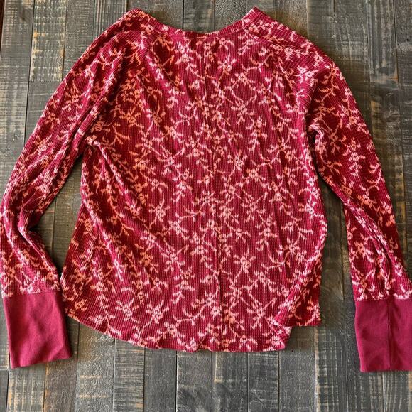 Knox Rose Ribbed Maroon Henley Long Sleeve Size XL - Picture 4 of 4